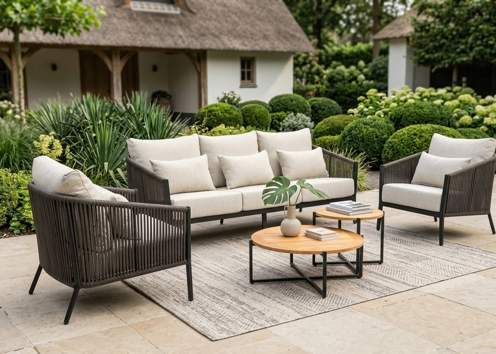 Belito Ouddorp Loungeset | 5-Persoons | Rope & Teakhouten Tafels | Nr.3