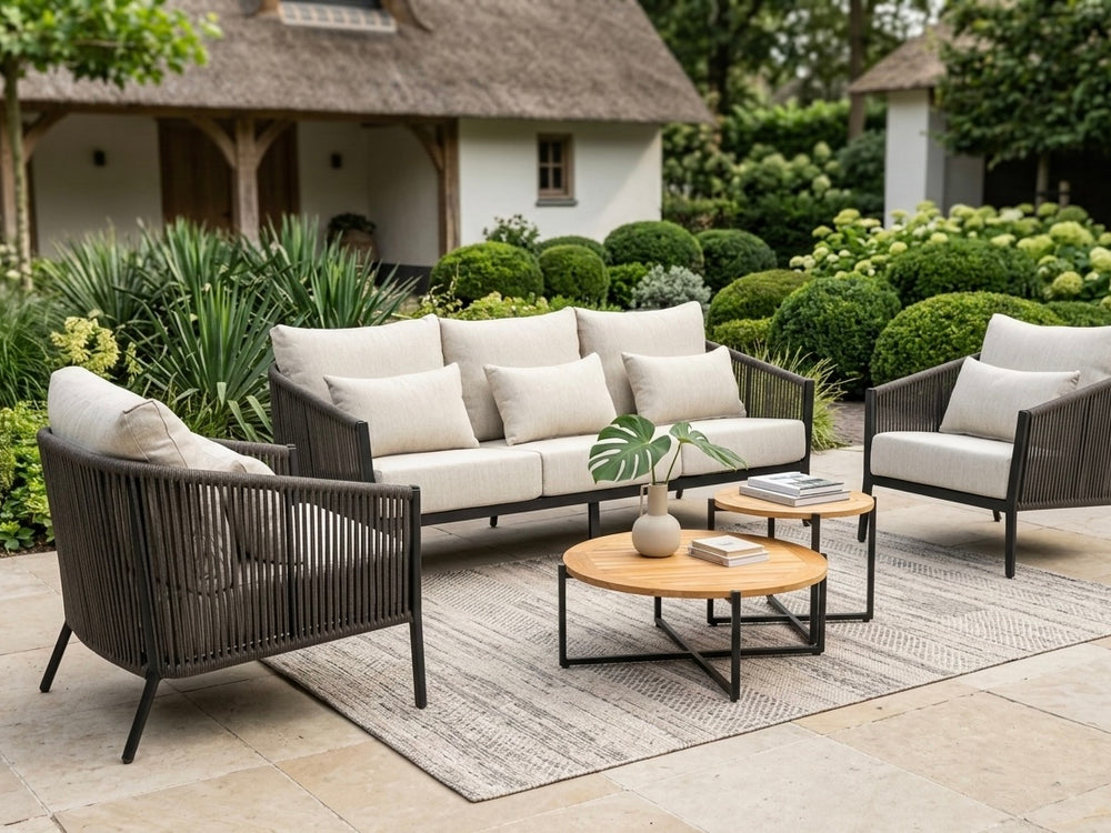 Belito® Ouddorp Aluminium Stoel-Bank Loungeset - Rope - All-Weather - 3-delig- Nr.4