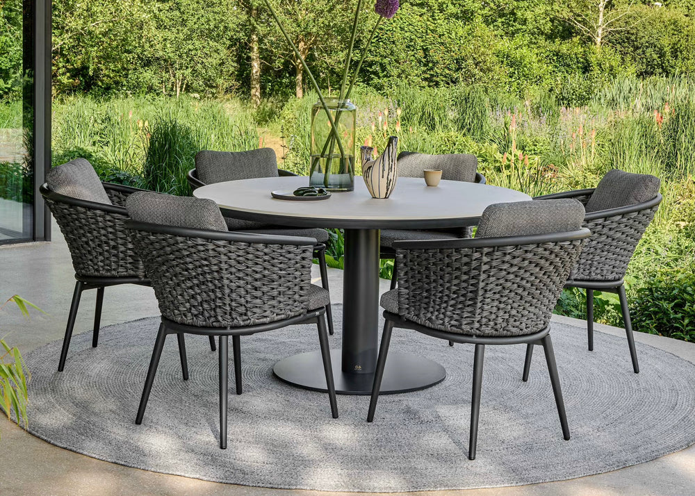 Apple Bee Melville dining tafel Ø140cm Sintered Stone - Black