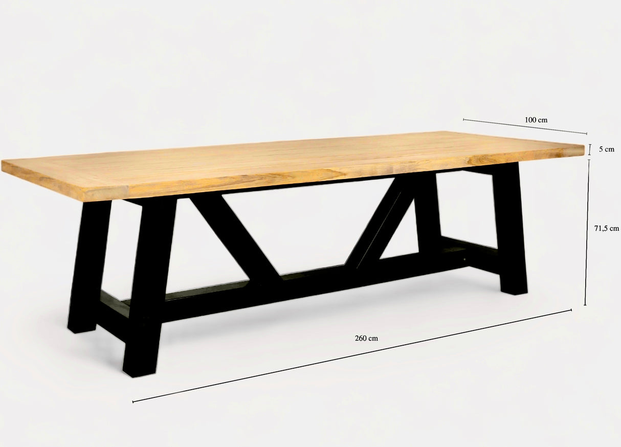 Belito Thijs dining tuintafel 260x100cm showroommodel met kleine schade aan blad