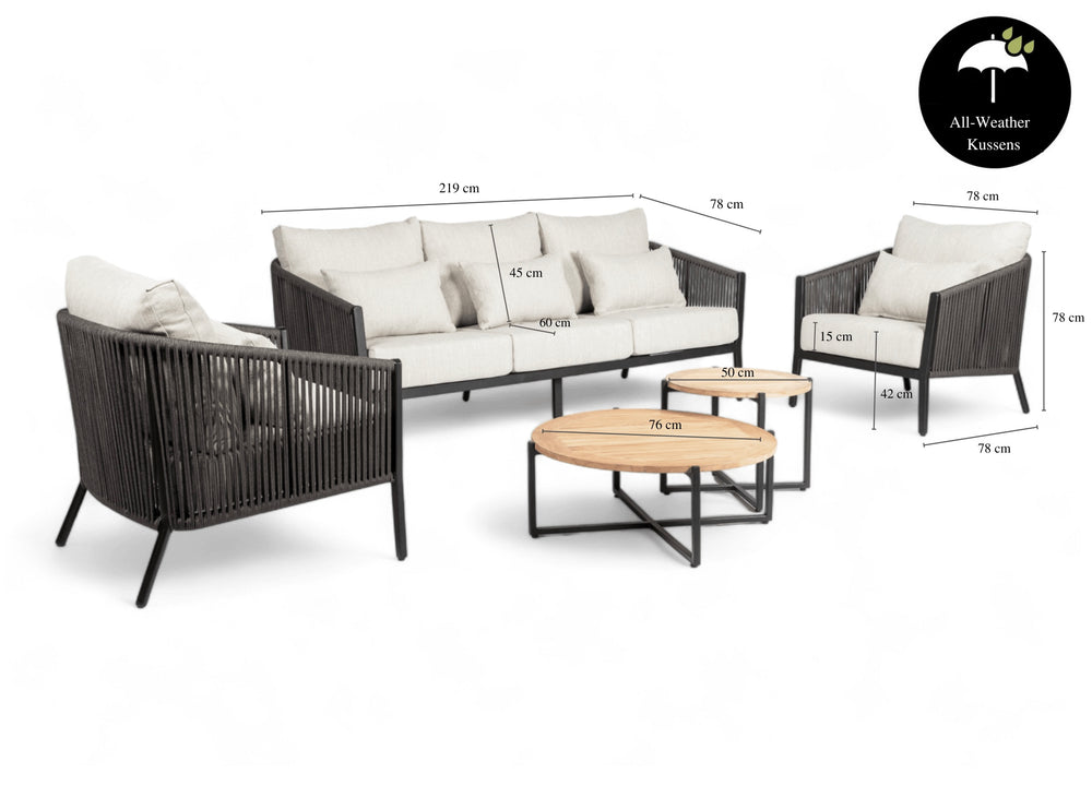 Belito® Ouddorp Loungeset - All-Weather - 5-delig- Nr.3