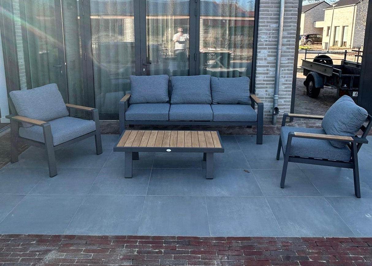 Aluminium Stoel-Bank Loungeset - Antraciet - Belito Birmingham