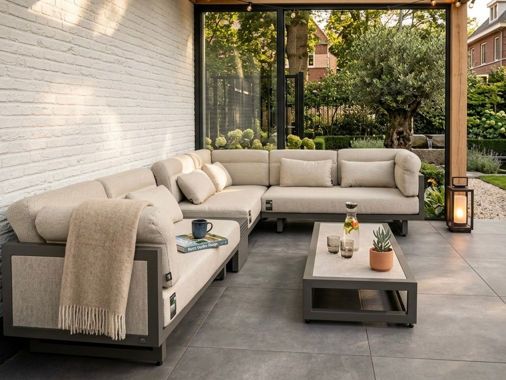 Apple Bee Santorini Loungeset 5-delig Nr.2 - Links Lang - Upholstered - 318 x 239 cm