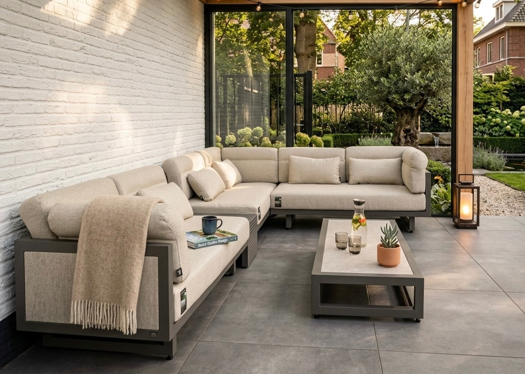 Apple Bee Santorini Loungeset 5-delig Nr.2 - Links Lang - Upholstered - 318 x 239 cm