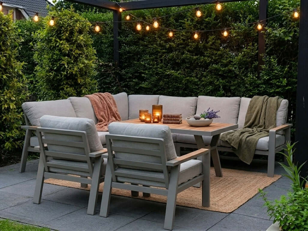 Belito Lotte diningtafel Taupe hoog, sfeerbeeld