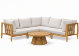 Belito Daan Hoek Loungeset | Teakhout | 245x245 cm | Nr. 6 incl. 80 cm diameter koffietafel