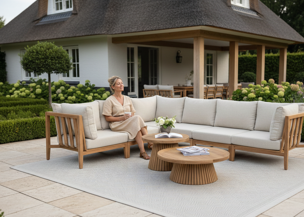 Belito Daan Teakhouten Hoek Loungeset - 8 delig - Nr. 1 - Rechts lang