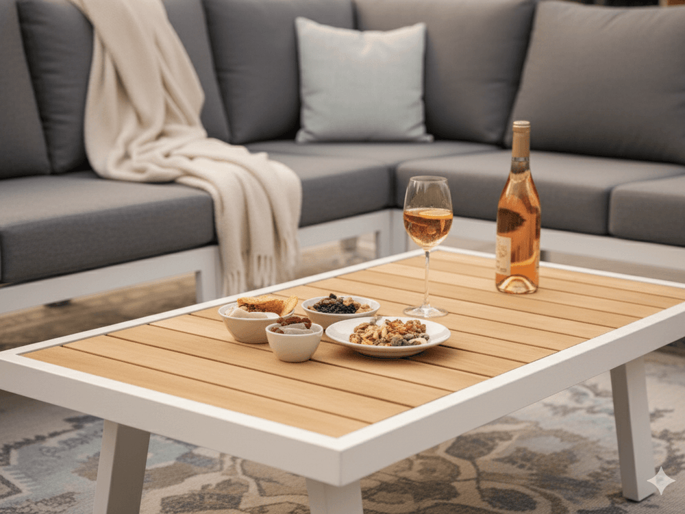 Aluminium Loungeset Hoekbank - Wit Frame - 6-Persoons - Belito Lotte