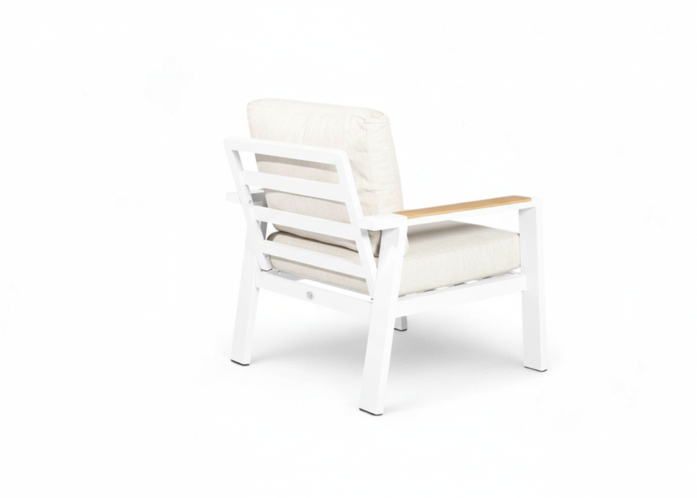 Belito Birmingham lounge tuinstoel aluminium wit - Lichte Kussens