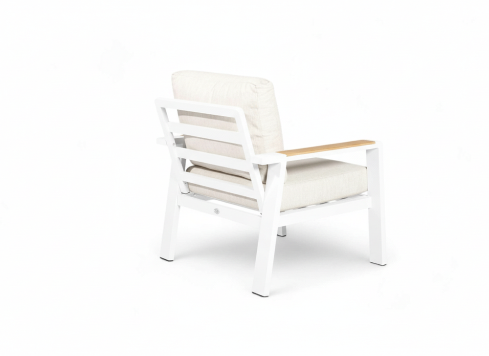 Aluminium Stoel-Bank Loungeset - Wit - Belito Birmingham - Lichte Kussens