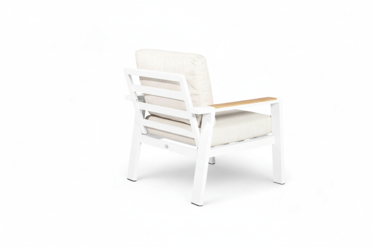 Aluminium Stoel-Bank Loungeset - Wit - Belito Birmingham - Lichte Kussens
