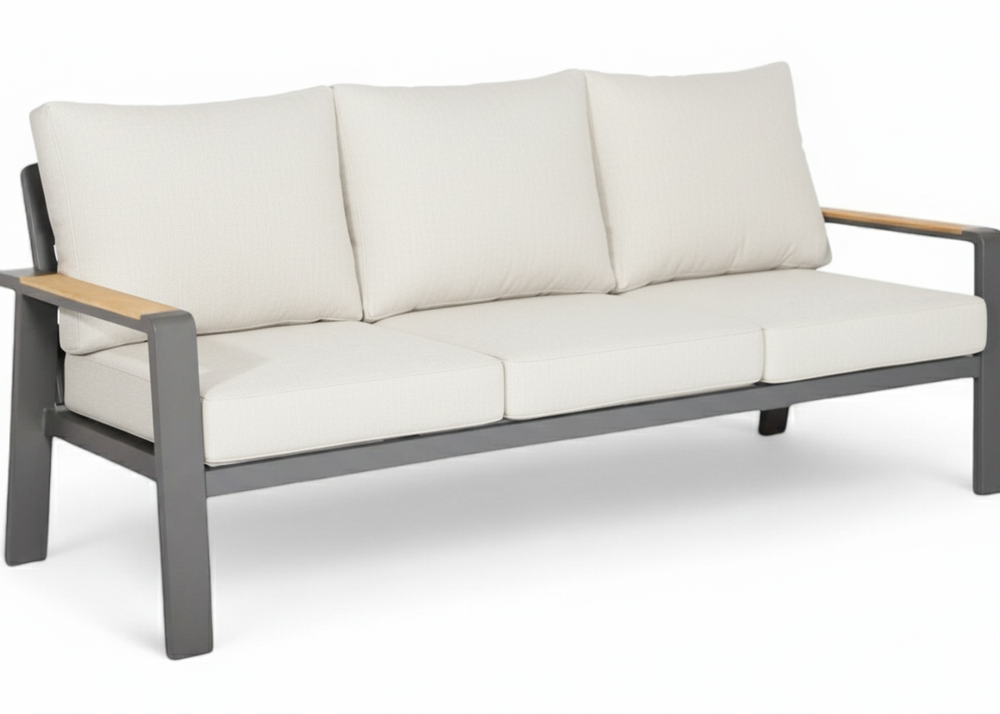 Aluminium Stoel-Bank Loungeset - Antraciet - Belito Birmingham - Lichte Kussens