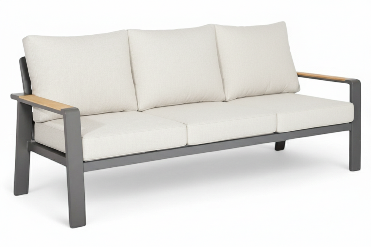 Aluminium Stoel-Bank Loungeset - Antraciet - Belito Birmingham - Lichte Kussens
