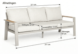 Belito Birmingham Tuinbank - Taupe Aluminium - 211 cm - 3-persoons