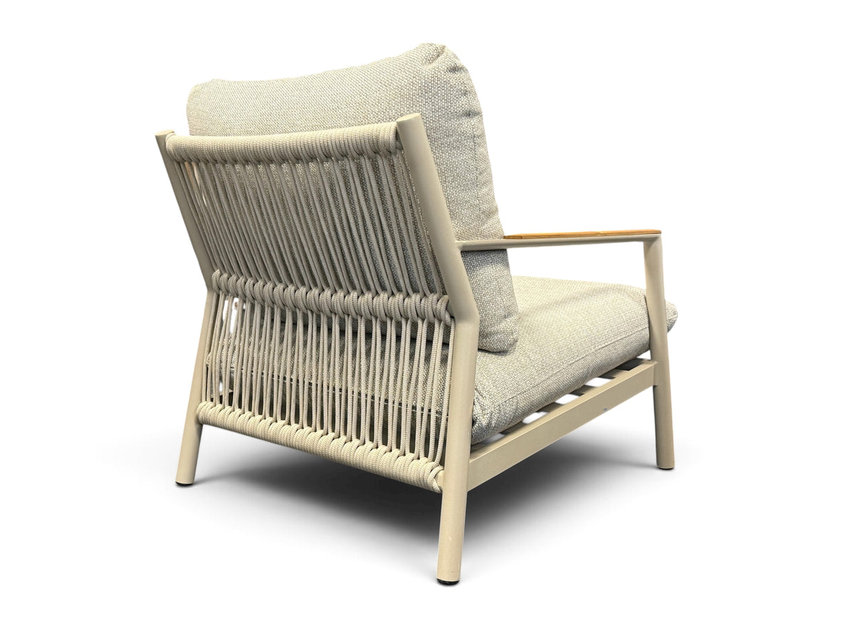 Belito Julia Stoel-Bank Loungeset 3-delig | Taupe | Aluminium & Rope | Bank + 2 Stoelen