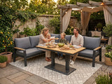 Belito Lotte Loungeset Hoekbank Nr. 10 Verstelbare Tafel | Antraciet Aluminium | 288 x 220 cm | 6-persoons