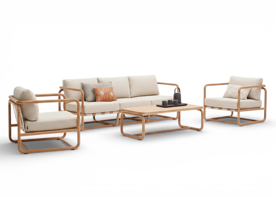 Apple Bee Dolce Stoelbank Loungeset – 5-persoons – Teak – 4-delig - nr.2