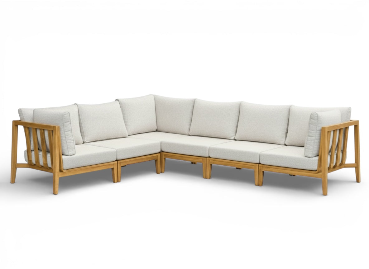Belito Daan Teakhouten Hoek Loungeset 6 Persoons - Nr. 2 - Rechts lang - 245 x 318 cm