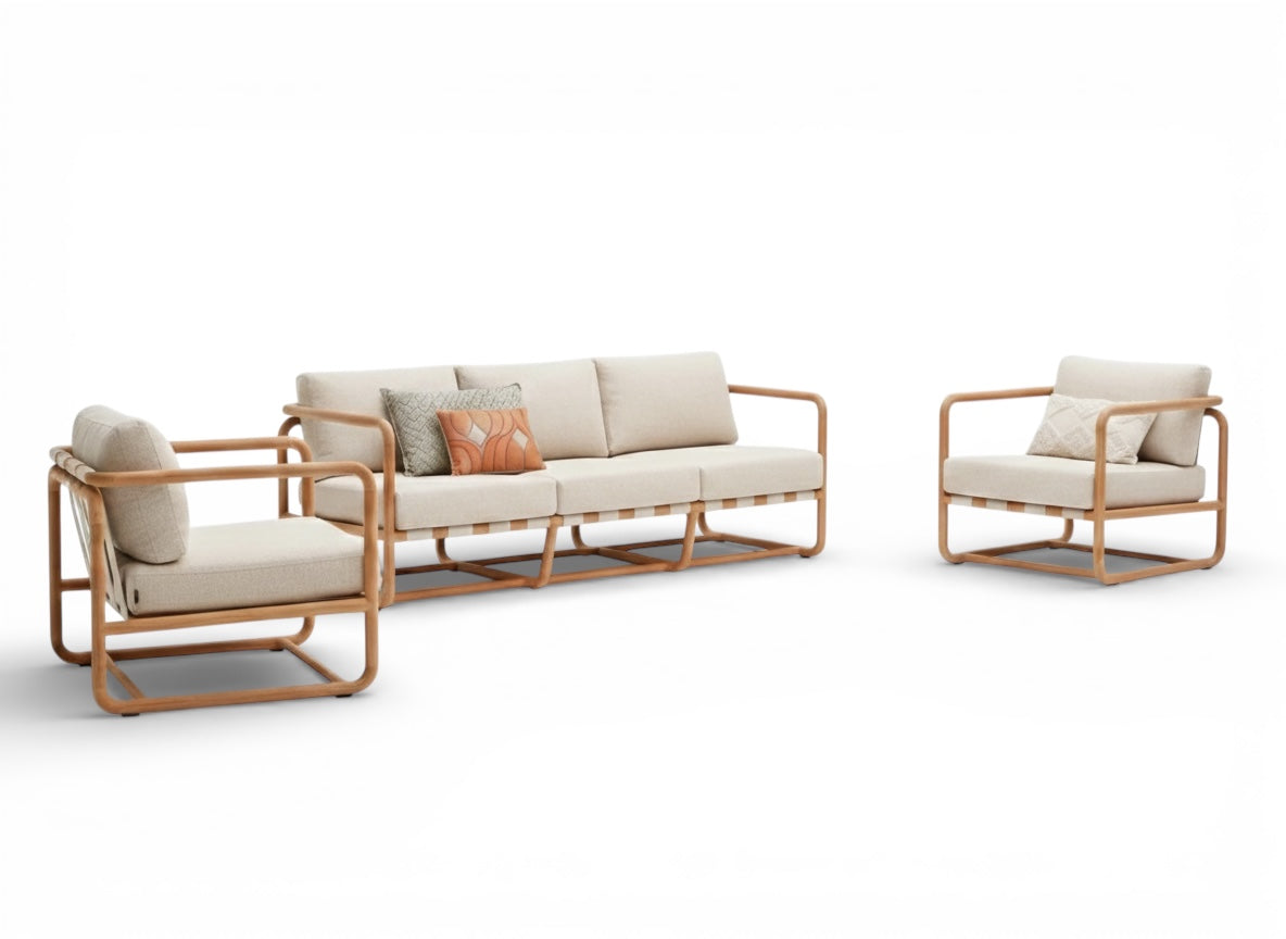 Apple Bee Dolce Stoelbank Loungeset – 5-persoons – Teak – 3-delig - nr.3