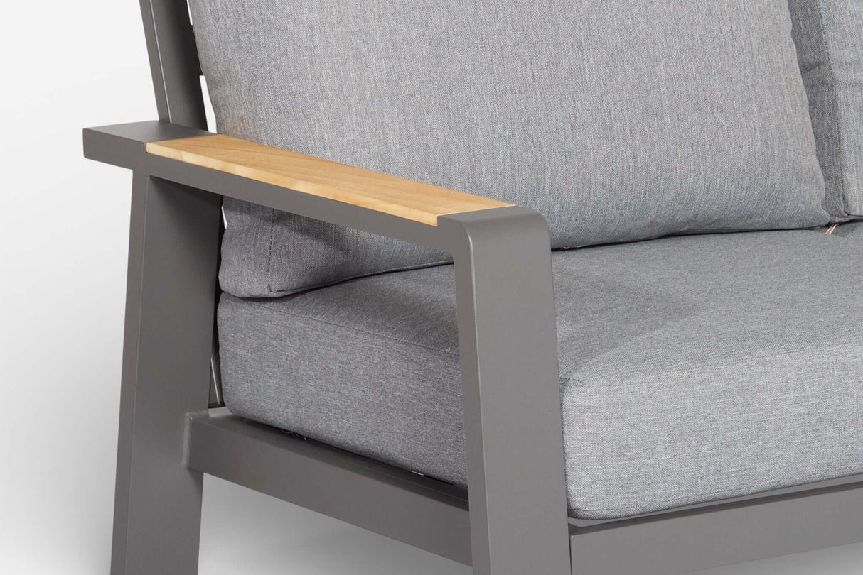 Belito Birmingham Tuinbank - Antraciet Aluminium - 211 cm - 3-persoons