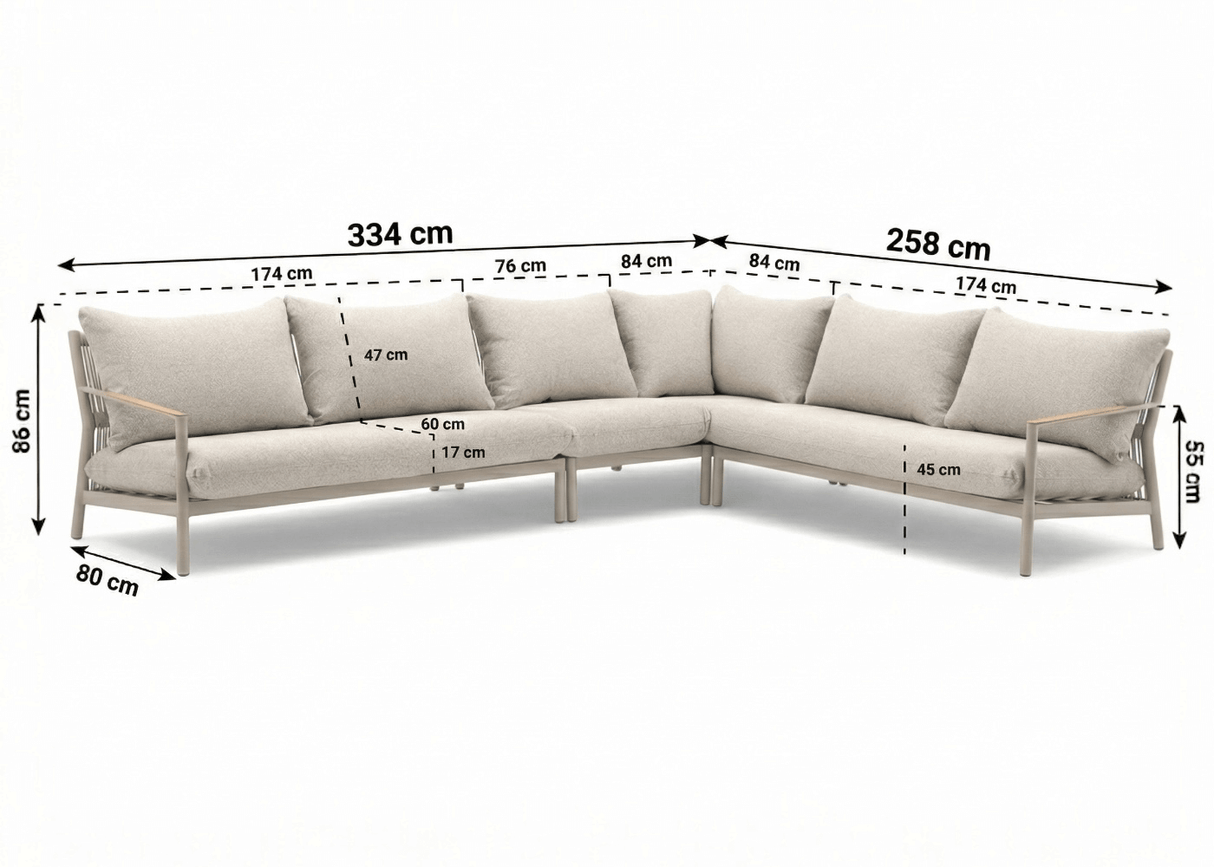 Aluminium Hoek Loungeset - Taupe Frame - Belito Julia - 4-delig