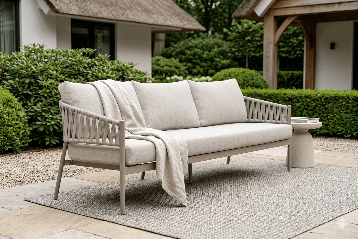 Belito Frank Aluminium Rope Loungebank 210 cm - Taupe