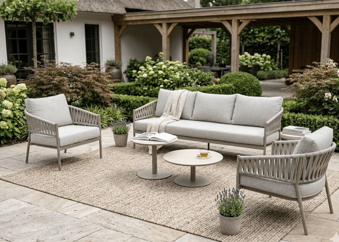 Belito Frank Aluminium Rope Loungestoel - Taupe