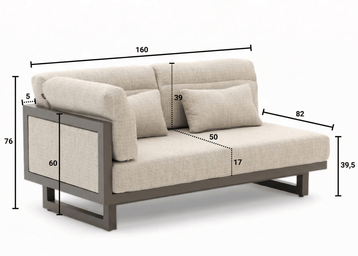 Apple Bee Santorini Loungeset 3-delig - Links Lang - Upholstered - 318 x 239 cm