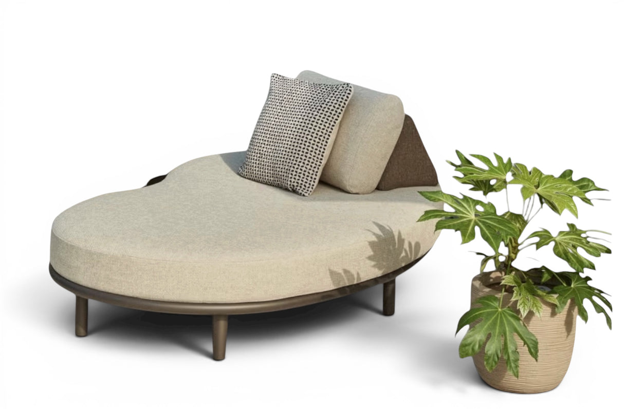 Apple Bee Moon Island Loungebank | 196 cm | Bronze & Cotton Flower