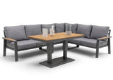 Belito Lotte Loungeset Hoekbank - Antraciet Aluminium Loungeset Hoekbank - Antraciet Frame - 5-delig - Belito Lotte
