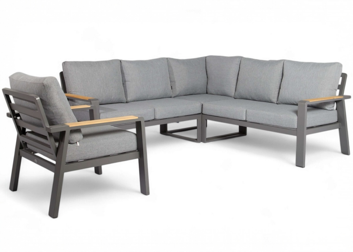 Aluminium Loungeset Hoekbank - Antraciet Frame - Belito Lotte - Incl stoel