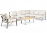 Aluminium Loungeset Hoekbank - Taupe Frame - 7 -Persoons - Belito Lotte - Incl stoel