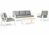 Aluminium Stoel-Bank Loungeset - Wit - Belito Birmingham