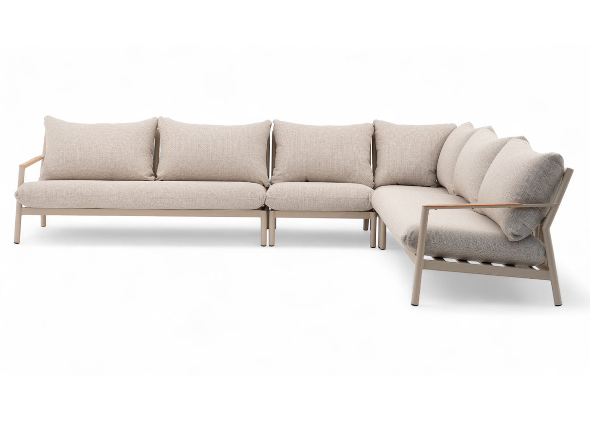 Aluminium Hoek Loungeset - Taupe Frame - Belito Julia - 4-delig - zonder tafel
