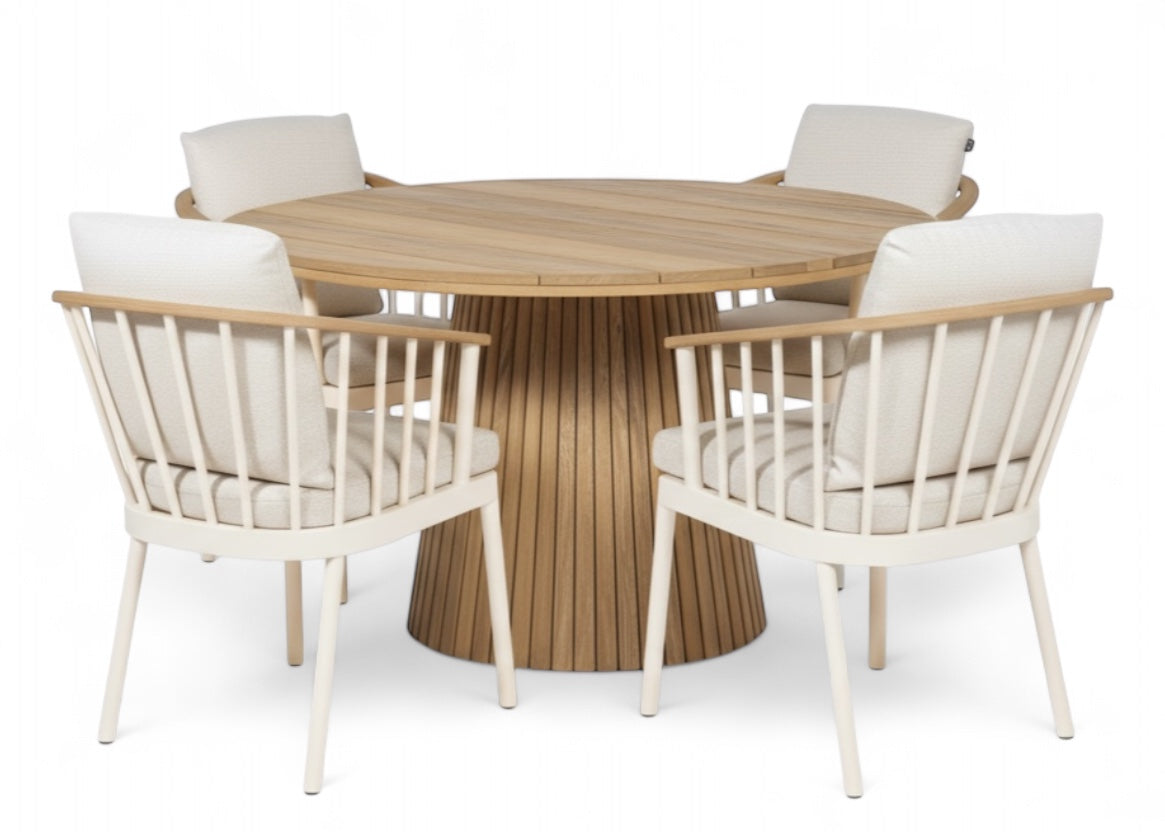 Apple Bee Condor/Belito Daan ronde tuinset 5-delig Oyster