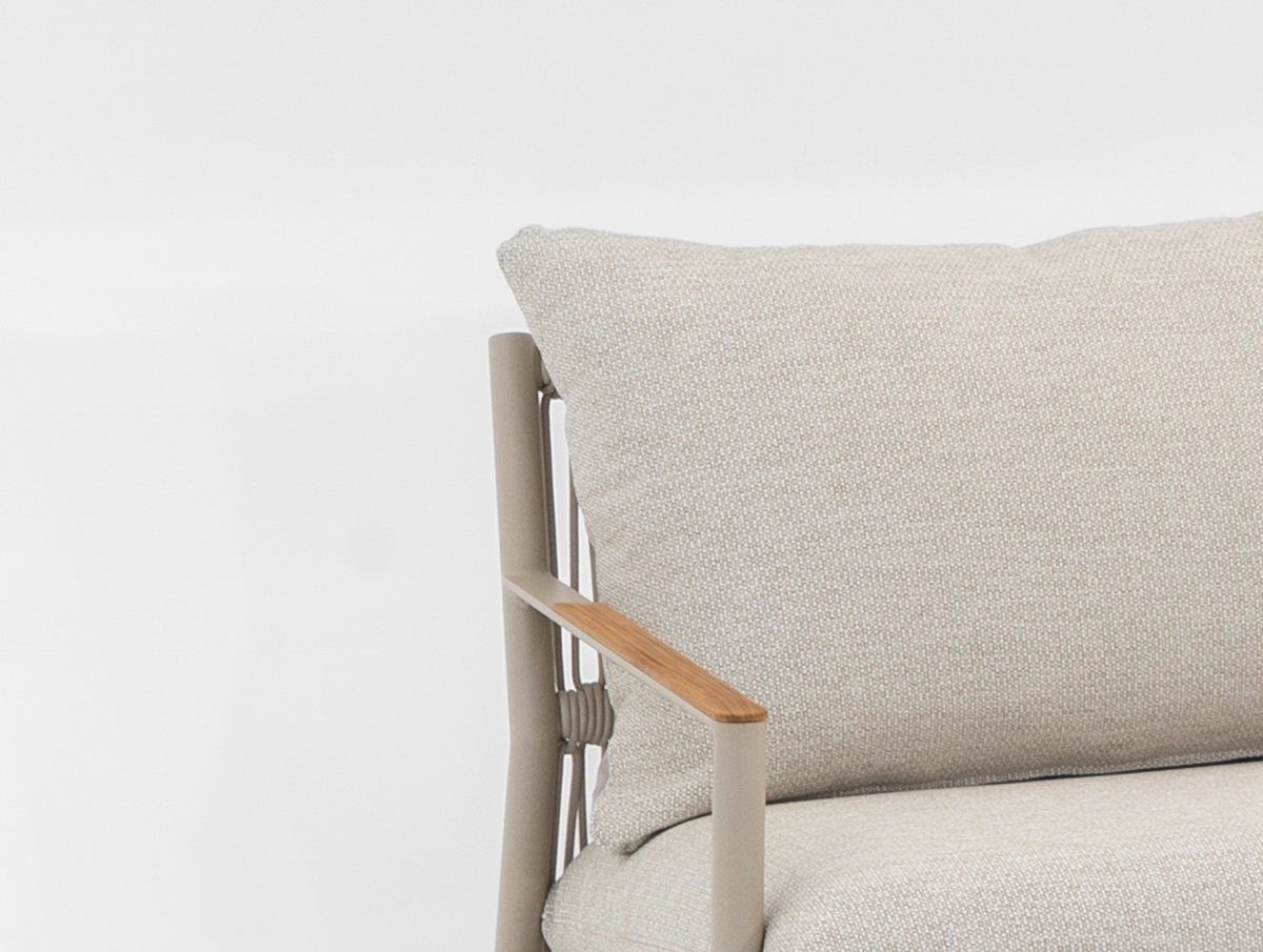 Belito Julia Lounge Sofa 198 cm | Taupe | Aluminium & Rope | 3-4 People