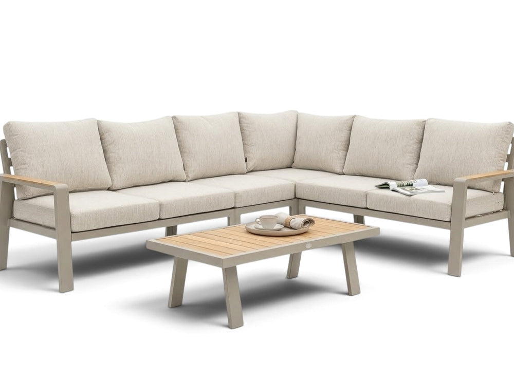 Belito Lotte Loungeset Hoekbank Nr. 1 taupe aluminium 288 x 220 cm