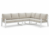 Belito® Lotte Loungeset Hoekbank Nr. 2 | Wit Aluminium | Lichte Kussens | 288 x 220 cm | 6-persoons