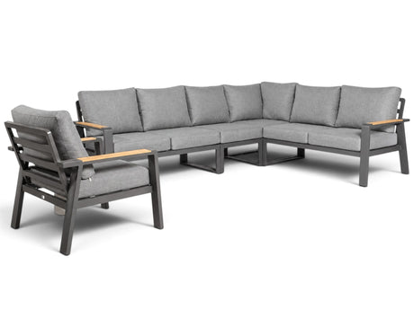 Belito Lotte Loungeset met Birmingham loungestoel, antraciet aluminium, 288 x 220 cm