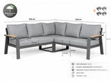 Belito Lotte Loungeset Hoekbank Nr. 3 | Antraciet Aluminium | 220 x 220 cm | 5-persoons