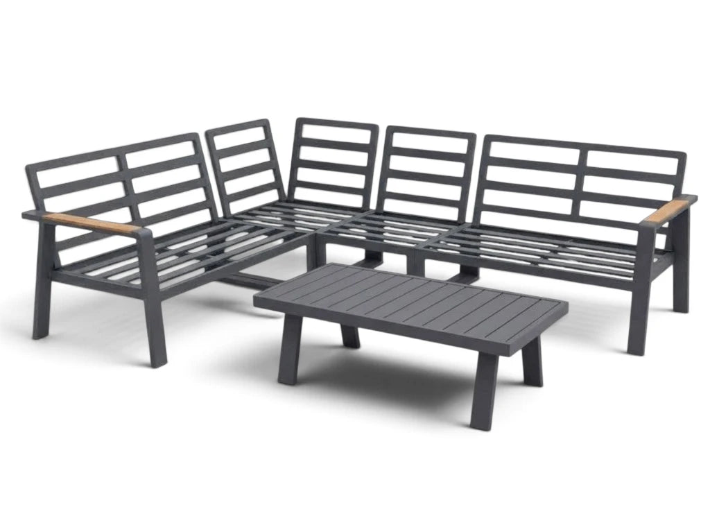 Belito Lotte hoekbank antraciet aluminium, zonder kussens