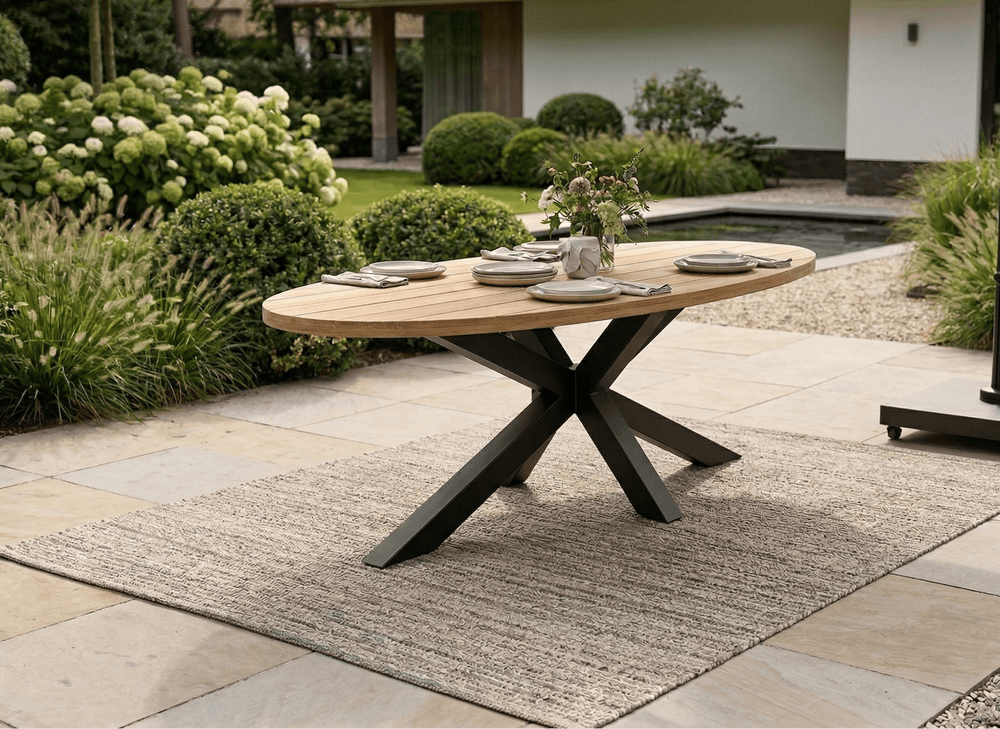 Apple Bee Milou Tuinset 6 persoons - 240 cm Ovaal - Aluminium
