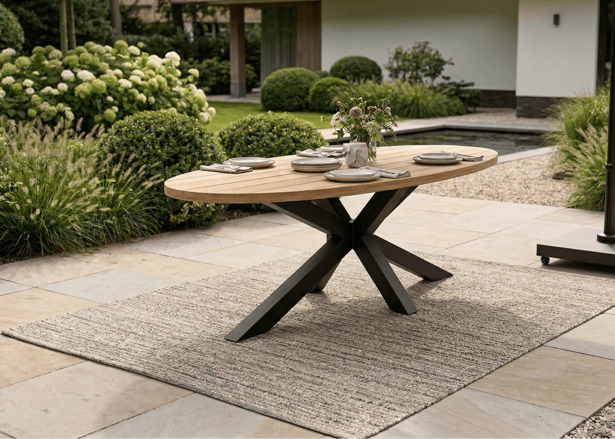 Apple Bee Milou Tuinset 6 persoons - 240 cm Ovaal - Aluminium