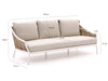 Apple Bee Milou lounge tuinbank - Oyster - 3 zits - 203 cm