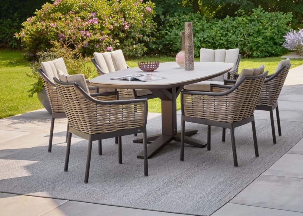 Apple Bee Milou & Zanzibar Tuinset | 220 cm | 7-delig | Black