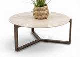 Apple Bee Monaco koffietafel Ø 75 cm in Bronze aluminium met sintered stone blad