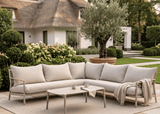 Belito Julia Loungeset 4-delig | 258 x 258 cm | Taupe Rope & Aluminium | Met Aluminium Koffietafel