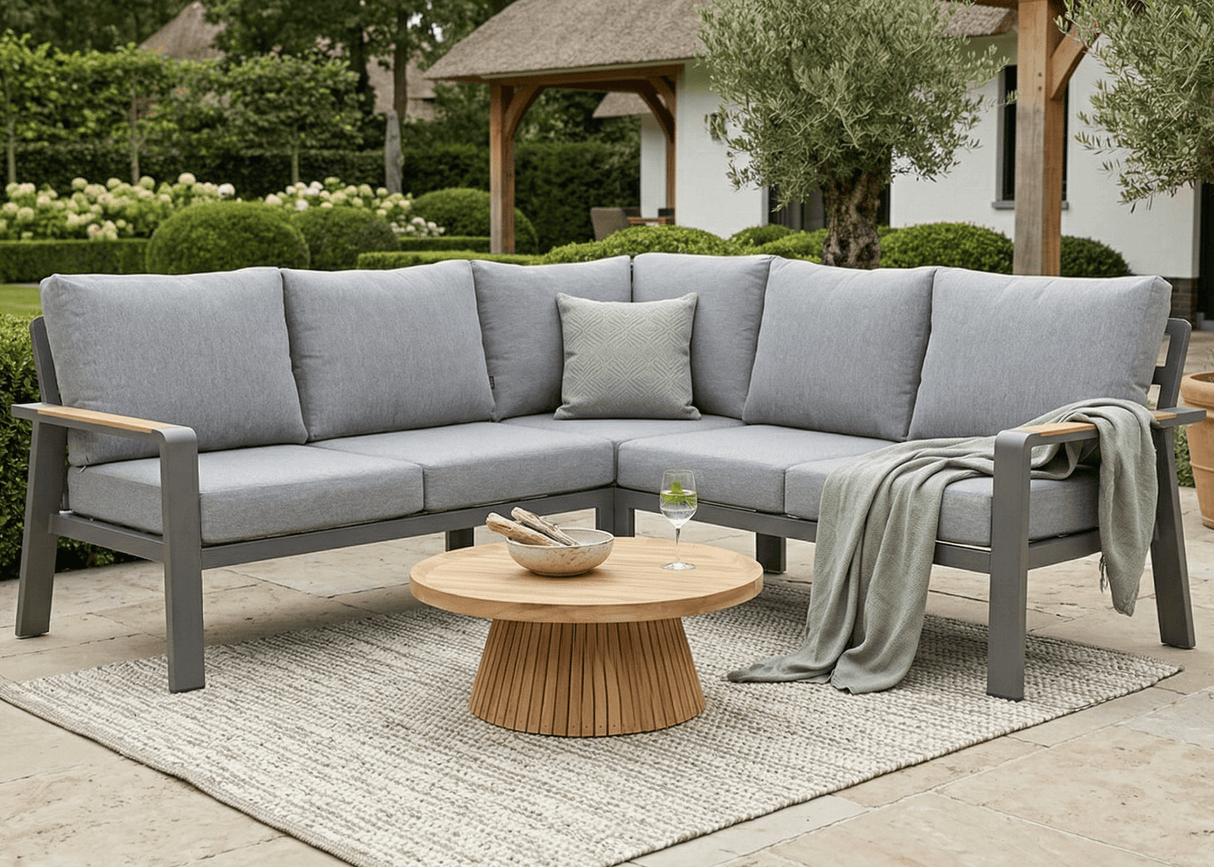 Belito Lotte Loungeset Hoekbank Nr. 8 | Antraciet Aluminium | 220 x 220 cm | 5-persoons