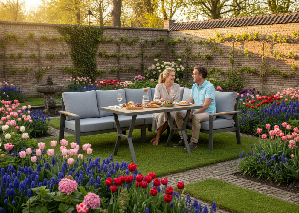 Tafel Lotte loungeset - Antraciet - Hoog