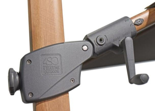 4Seasons Siesta Premium Zweefparasol 300x300cm - Woodlook Frame Charcoal